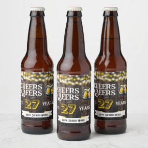 Étiquette Pour Bouteilles De Bière À la santé et bières pour 27 ans d'anniversaire ru