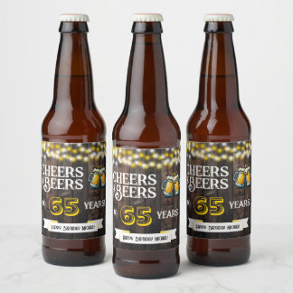 Étiquette Pour Bouteilles De Bière À la santé et bières pour 65 ans d'anniversaire ru