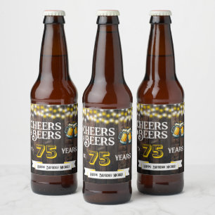 Étiquette Pour Bouteilles De Bière À la santé et bières pour les 75 ans, Joyeux anniv