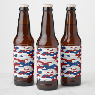 Étiquette Pour Bouteilles De Bière American Camo Juillet 4 Parties scintillant