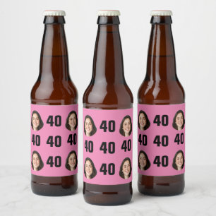 Étiquette Pour Bouteilles De Bière Amusant Unique 40e anniversaire Photo Cool Retro