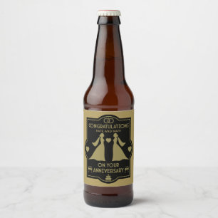 Étiquette Pour Bouteilles De Bière Anniversaire Mariage des filles gays