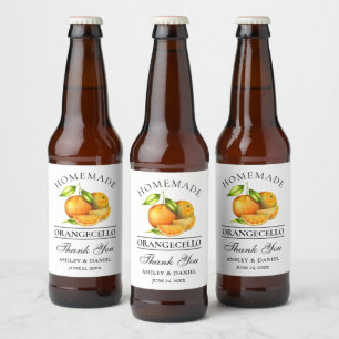 Étiquette Pour Bouteilles De Bière Aquarelle Oranges Orangecello Mariage Merci