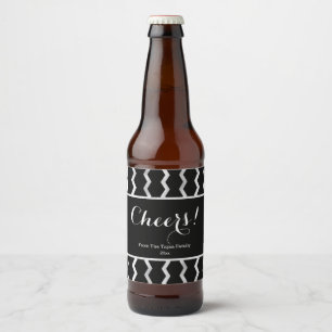 Étiquette Pour Bouteilles De Bière Argent étonnant, Zig-Zag moderne