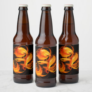 Étiquette Pour Bouteilles De Bière Art Abstrait Fireball