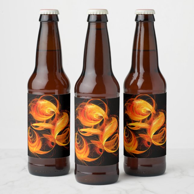 Étiquette Pour Bouteilles De Bière Art Abstrait Fireball (Bouteilles)