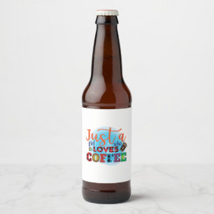 Étiquette Pour Bouteilles De Bière Art du café Juste une fille qui aime le café