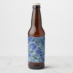 Étiquette Pour Bouteilles De Bière Art numérique d'aquarelle bleue arrière - plan abs