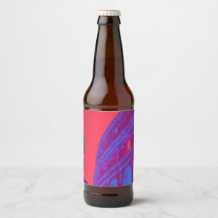 Étiquette Pour Bouteilles De Bière Art numérique rouge, bleu du Colisée et statue