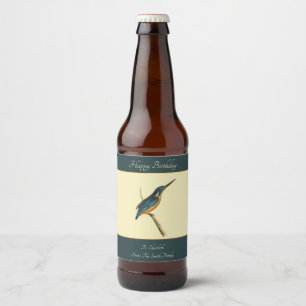 Étiquette Pour Bouteilles De Bière Azure Kingfisher