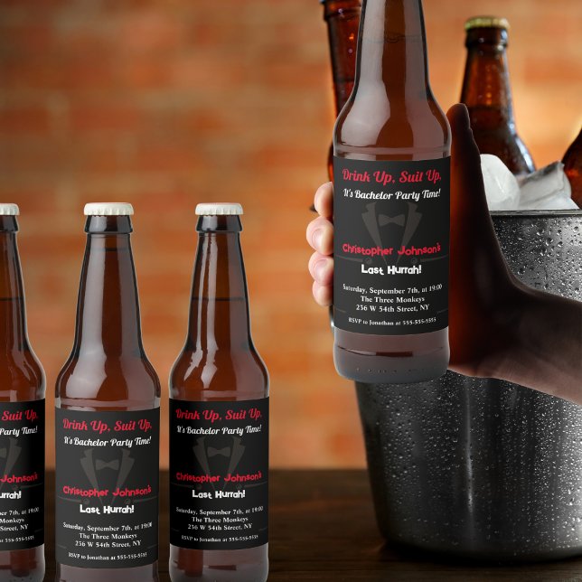 Étiquette Pour Bouteilles De Bière Bachelor Party Invitation Bière bouteille Étiquett (Créateur téléchargé)