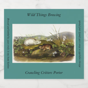 Étiquette Pour Bouteilles De Bière Baie d'Hudson (Collared Ungava) Lemming par Audubo
