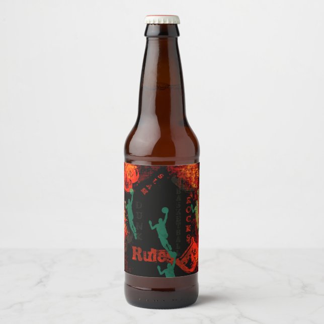 ÉTIQUETTE POUR BOUTEILLES DE BIÈRE BASKETBALL (Devant)