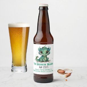 Étiquette Pour Bouteilles De Bière Bébé vert Dragon Accueil Brasserie Bière