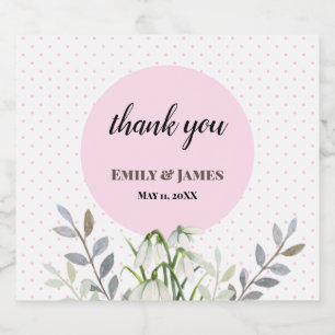 Étiquette Pour Bouteilles De Bière Belle Mariage Blancs neige Pois roses