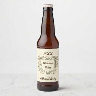 Étiquette Pour Bouteilles De Bière Bienvenue dans l'immobilier de vintage Shield Home