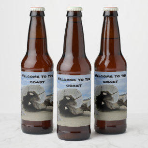 Étiquette Pour Bouteilles De Bière Bienvenue sur la côte Driftwood Océan Pacifique Ph
