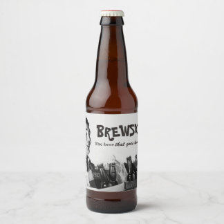 Étiquette Pour Bouteilles De Bière Bière humoristique Brewski Retro 1950