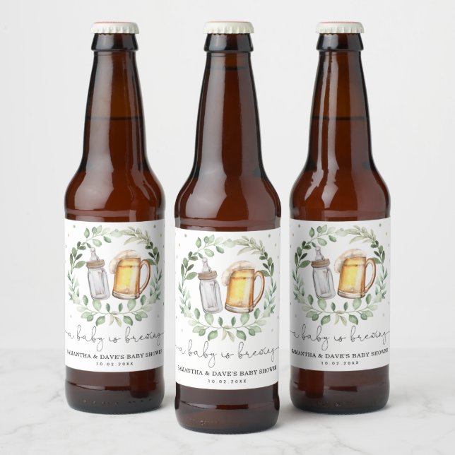 Étiquette Pour Bouteilles De Bière Bières vertes Cheers Bébé brasse Douche Faveur (Bouteilles)