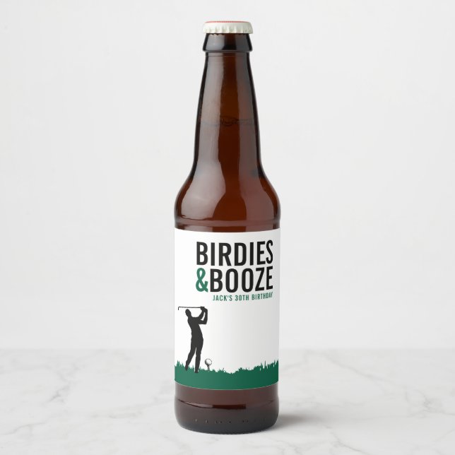 Étiquette Pour Bouteilles De Bière Boire' & Drivin' Golf Adulte Anniversaire (Devant)