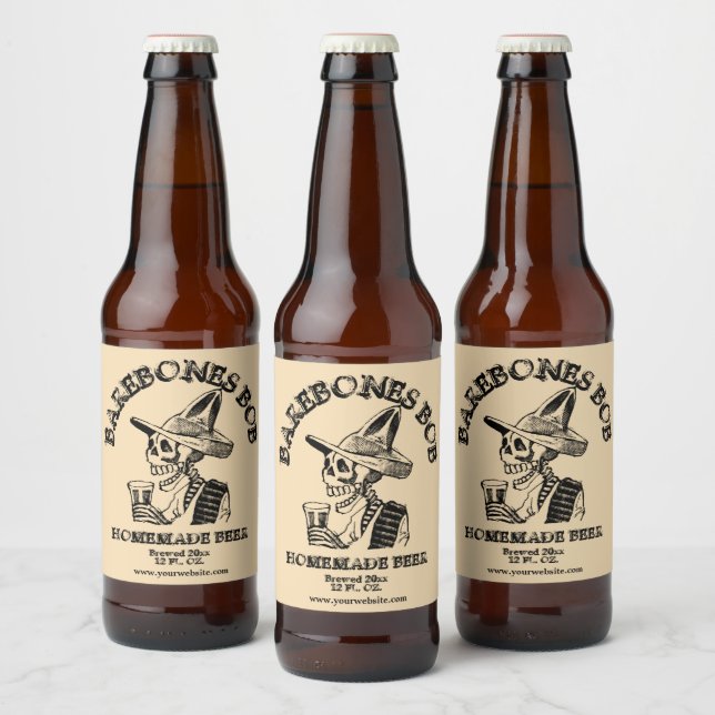 Étiquette Pour Bouteilles De Bière Boire le Modèle de squelette (Bouteilles)