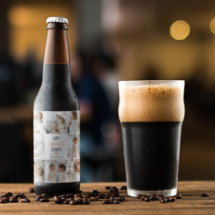 Étiquette Pour Bouteilles De Bière Bon thanksgiving photo Collage moderne grand-père