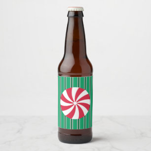 Étiquette Pour Bouteilles De Bière Bonbon de menthe de Noël amusant et fantaisiste