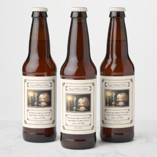 Étiquette Pour Bouteilles De Bière Bonne fille anniversaire 01