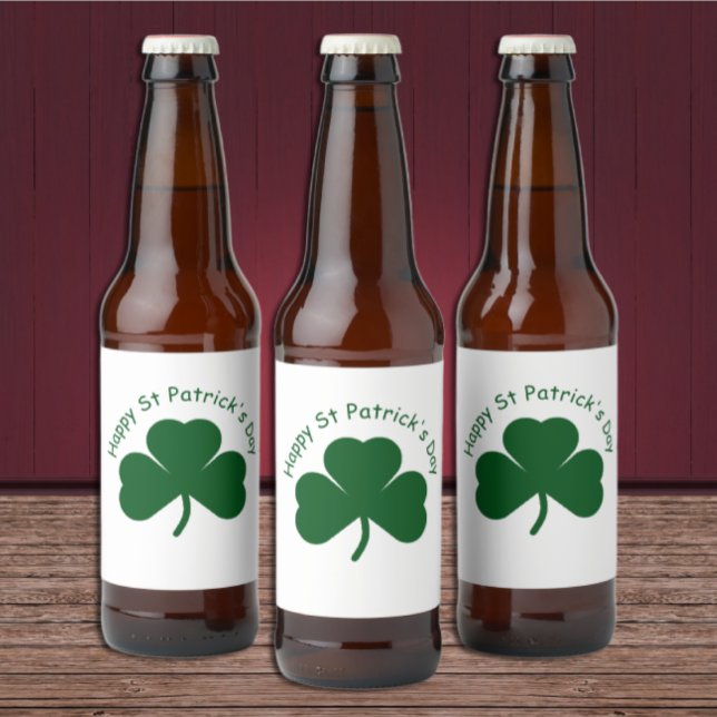 Étiquette Pour Bouteilles De Bière Bonne Saint Patrick's Day (Créateur téléchargé)