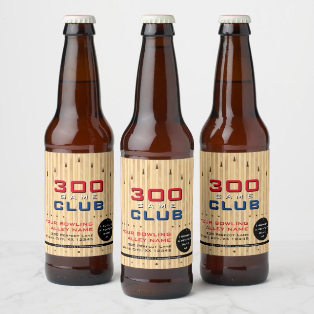 Étiquette Pour Bouteilles De Bière Bowling Alley Promotional 300 Game Milestone Beer (Bouteilles)