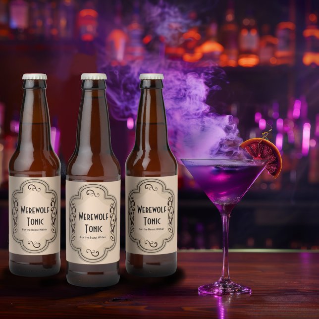 Étiquette Pour Bouteilles De Bière Brebis et Boos Werewolf Apothécaire Tonique (Créateur téléchargé)