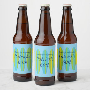 Étiquette Pour Bouteilles De Bière Bright Surfboards Anniversaire