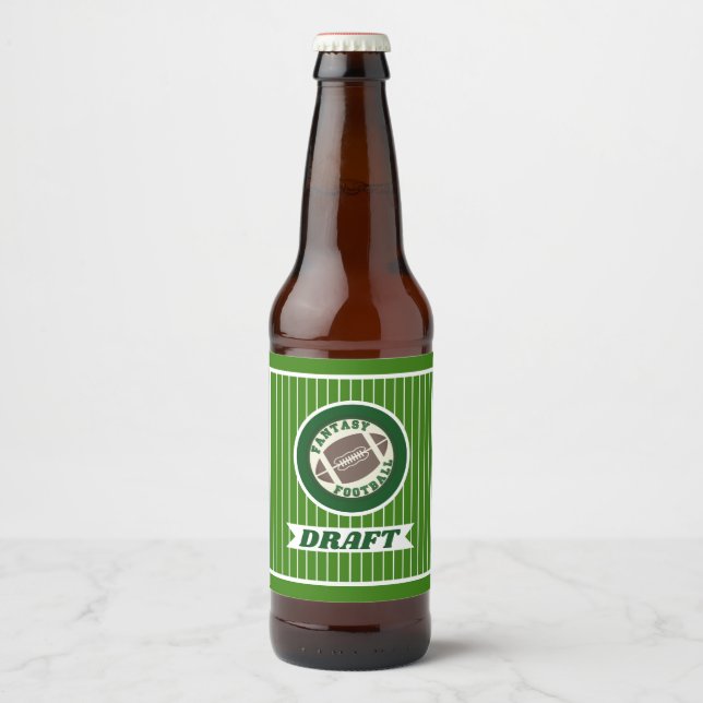 Étiquette Pour Bouteilles De Bière Brouillon de football Imaginaire (Devant)