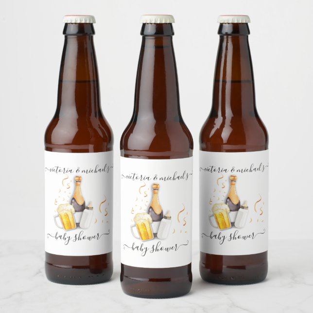 Étiquette Pour Bouteilles De Bière Bulles et Baby shower de bière (Bouteilles)