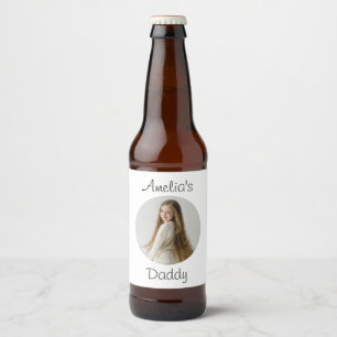 Étiquette Pour Bouteilles De Bière Cadeau papa personnalisé - Visage enfant personnal
