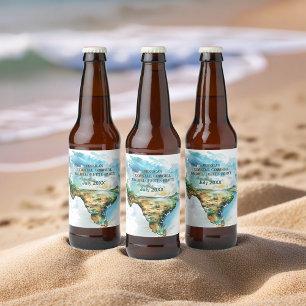 Étiquette Pour Bouteilles De Bière Carte du Texas Coastal Cowgirl Bachelorette Party