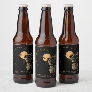 Étiquette Pour Bouteilles De Bière Cat 2024 Total Solaire Eclipse Viewing Party Invi