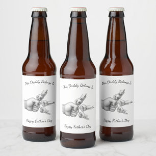 Étiquette Pour Bouteilles De Bière Ce papa appartient à - Don avec les noms des enfan