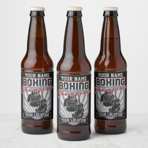 Étiquette Pour Bouteilles De Bière Champions de boxe personnalisés Boxer Fitness Gym