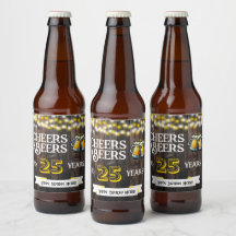 Cheers and Beers to 25 Years Rustic Birthday