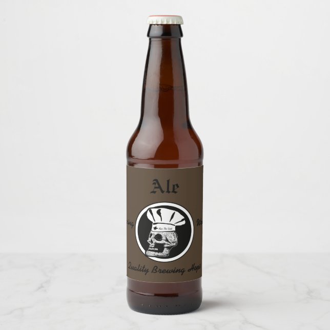 Étiquette Pour Bouteilles De Bière Chef crâne - Ale (Devant)