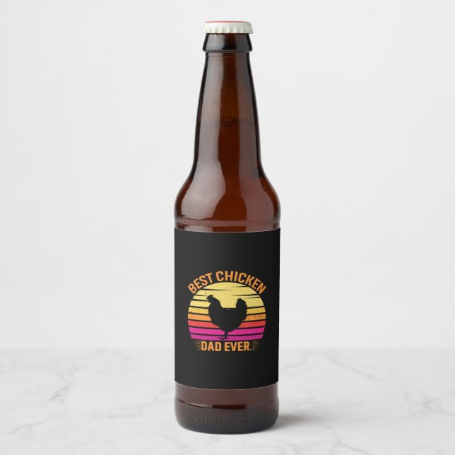 Étiquette Pour Bouteilles De Bière Chicken Lover | Best Chicken Dad Ever (Devant)