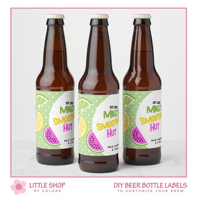Étiquette Pour Bouteilles De Bière Cidre dur aux fruits tropicaux et limonade (Créateur téléchargé)