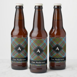 Étiquette Pour Bouteilles De Bière Clan Anderson Tartan Étiquette de bouteille de biè