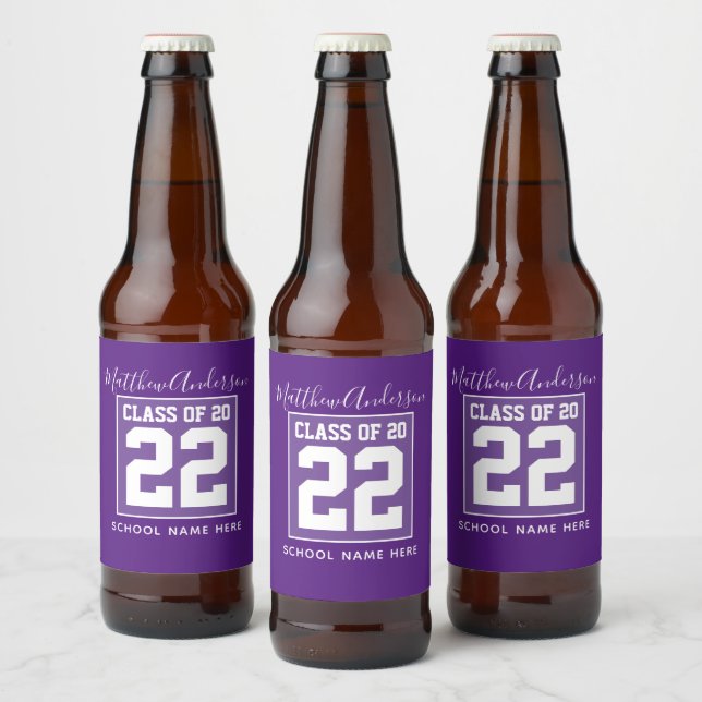 Étiquette Pour Bouteilles De Bière Classic Royal Purple Graduation (Bouteilles)