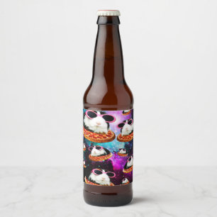 Étiquette Pour Bouteilles De Bière Cobaye drôle de l'espace