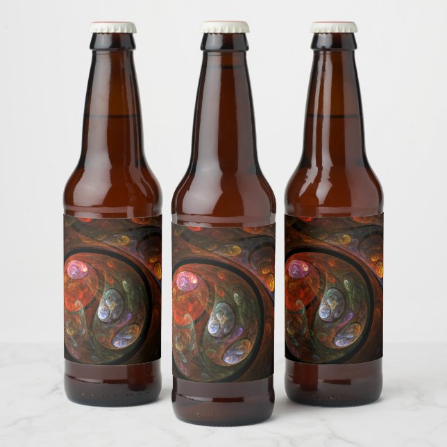 Étiquette Pour Bouteilles De Bière Connexion fluide Art Abstrait (Bouteilles)