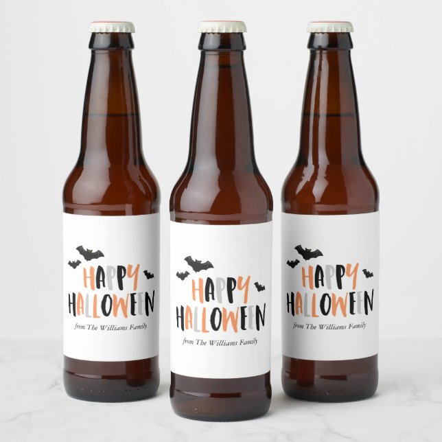 Étiquette Pour Bouteilles De Bière Cool Bats Halloween (Bouteilles)