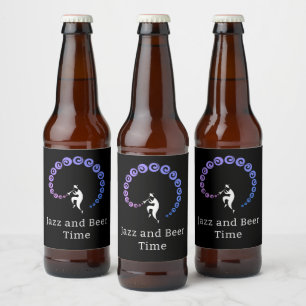 Étiquette Pour Bouteilles De Bière Cool Jazz Trumpet Musicien Blue Lilac Bière Étique