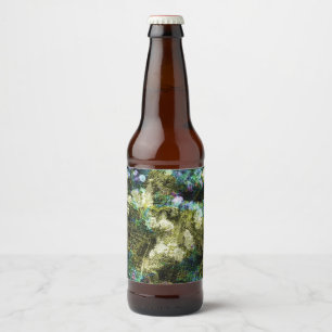 Étiquette Pour Bouteilles De Bière Cool, unique, art numérique tendance de motif de f